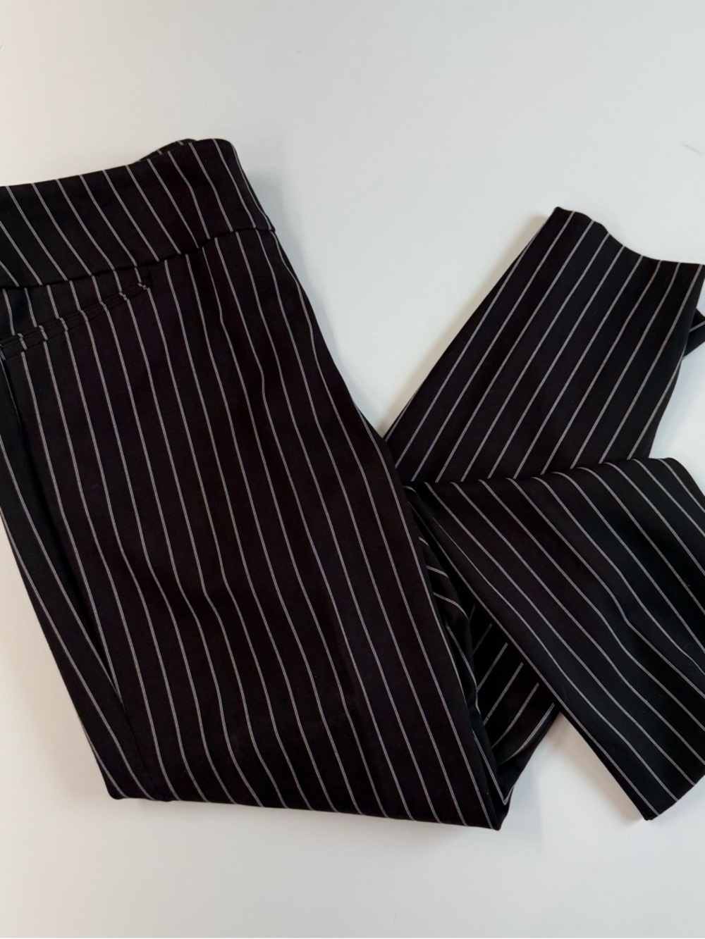 Attyre Black Pinstripe Trousers